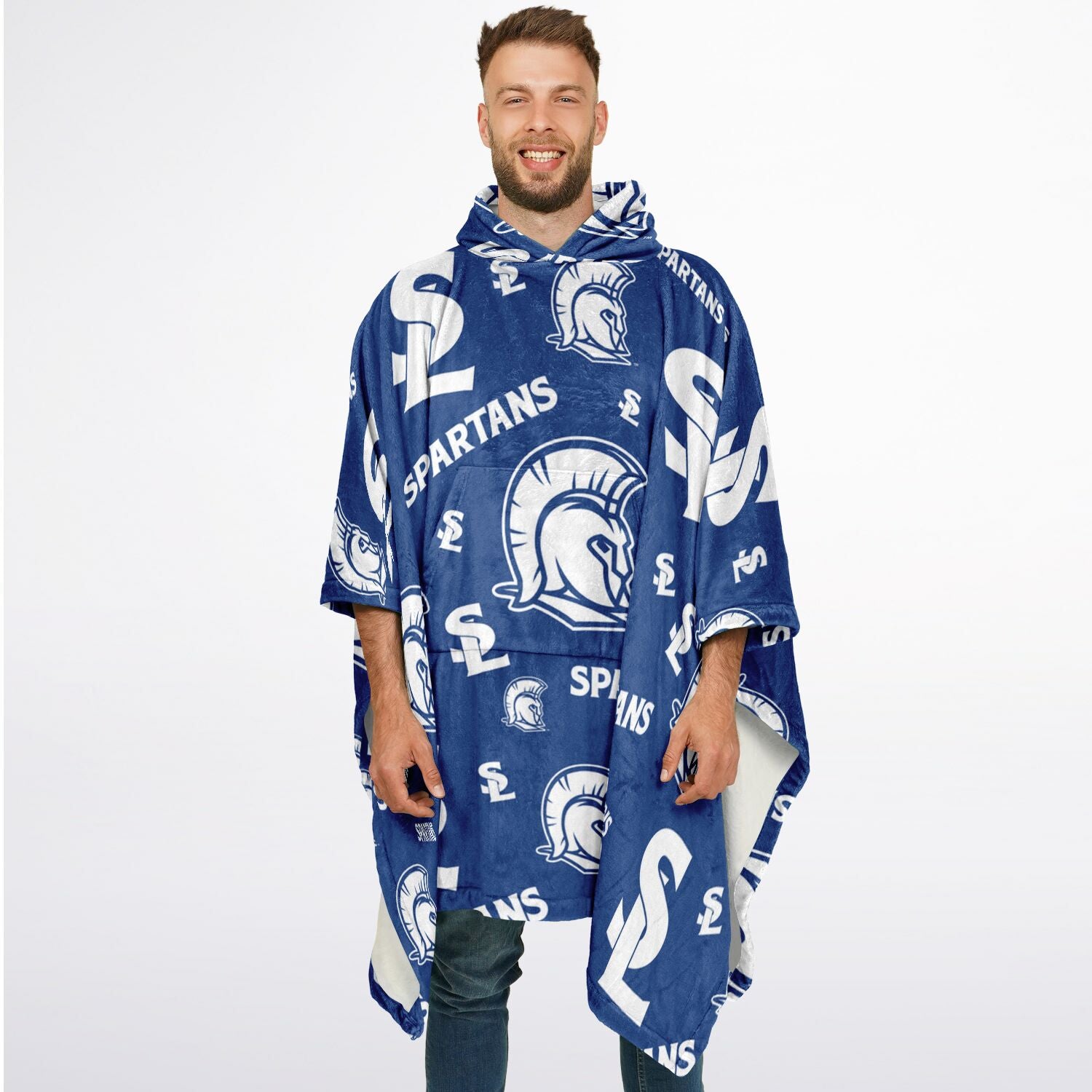 Blue Spartan Blanket Poncho