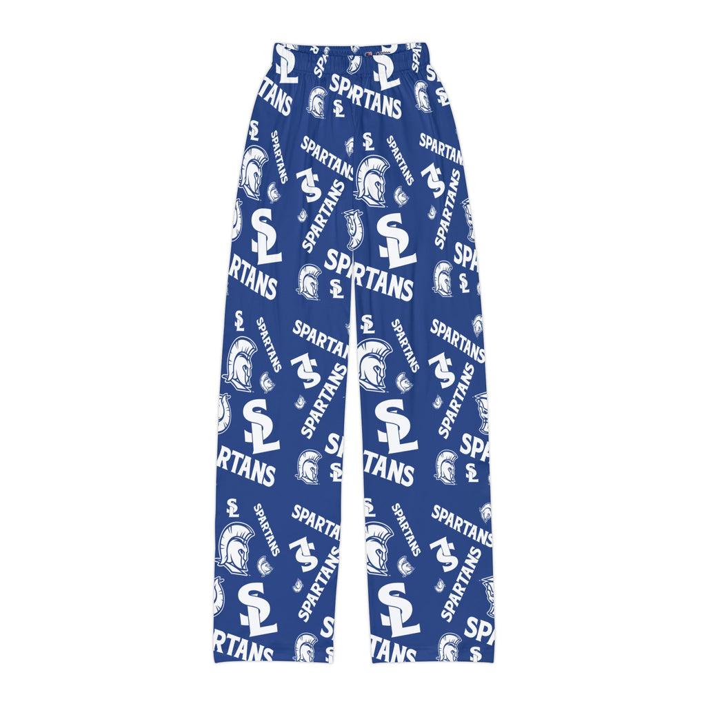 Spartans Kids Lounge Pants — All-Over Logo Athletic Pajama Bottoms