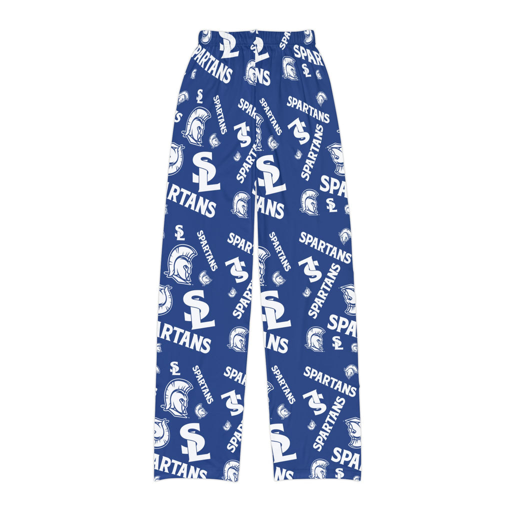 Spartans Kids Lounge Pants — All-Over Logo Athletic Pajama Bottoms