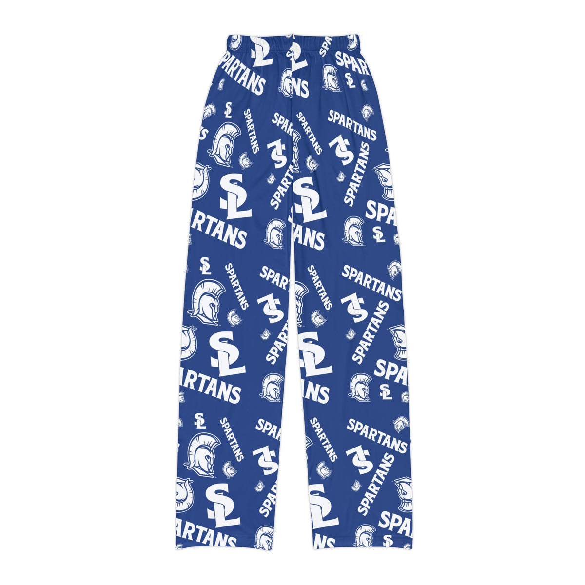 Spartans Kids Lounge Pants — All-Over Logo Athletic Pajama Bottoms