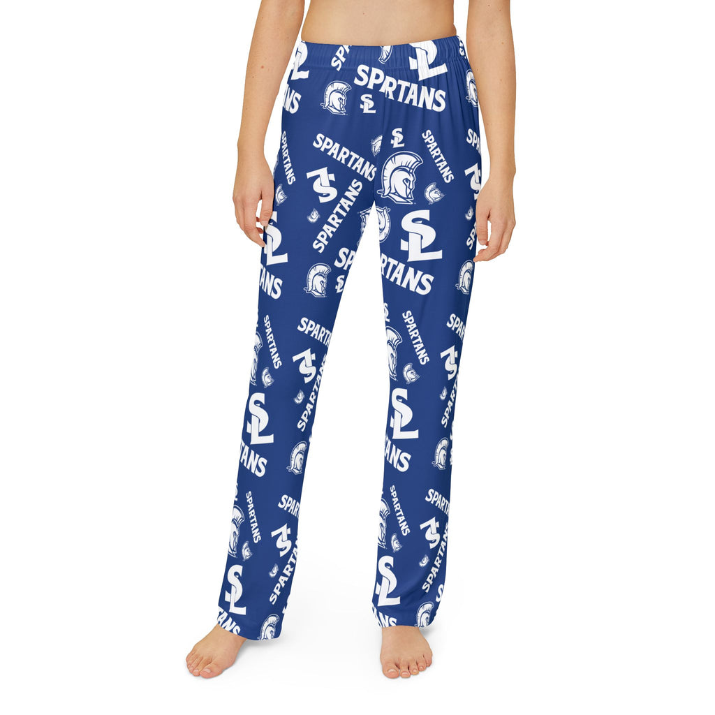 Spartans Kids Lounge Pants — All-Over Logo Athletic Pajama Bottoms