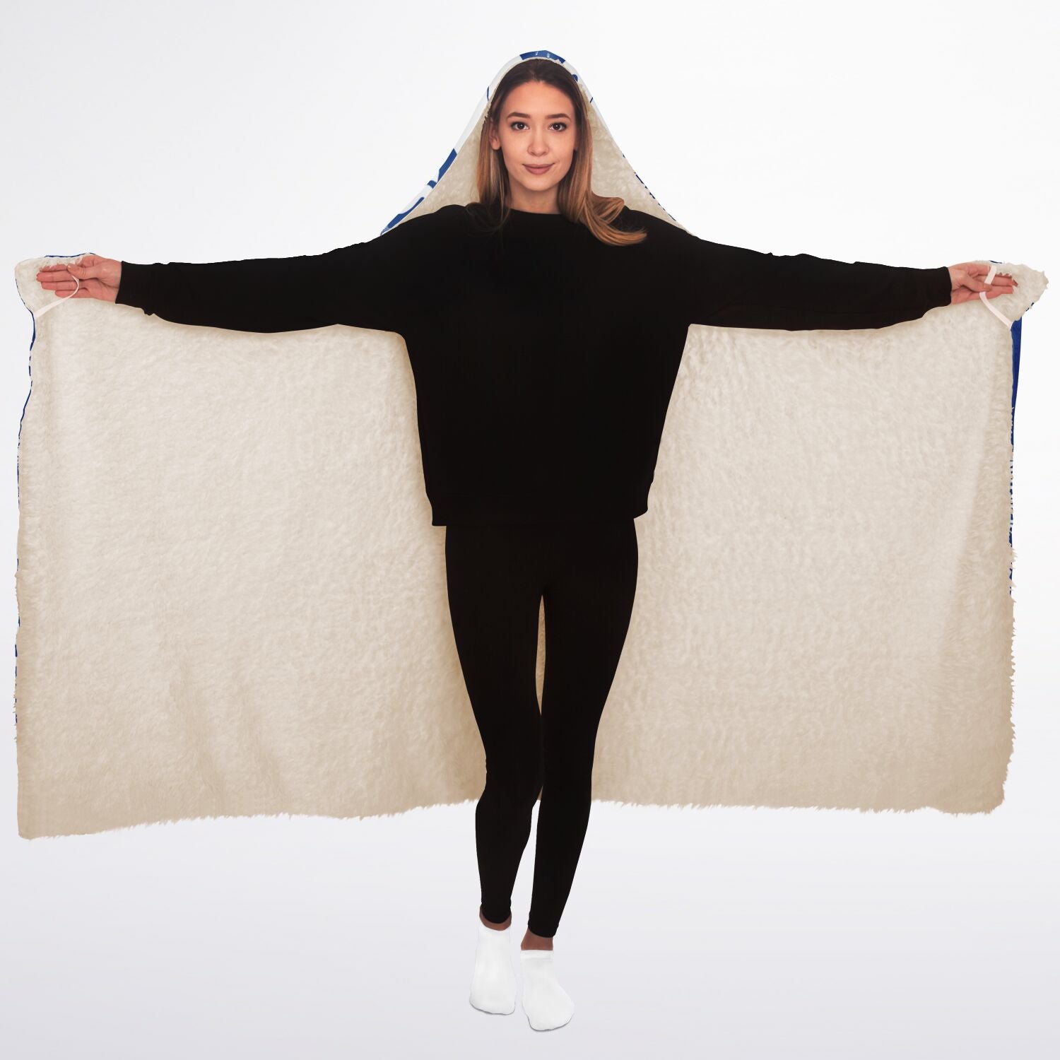 Spartan Patterened Hooded Sherpa Blanket
