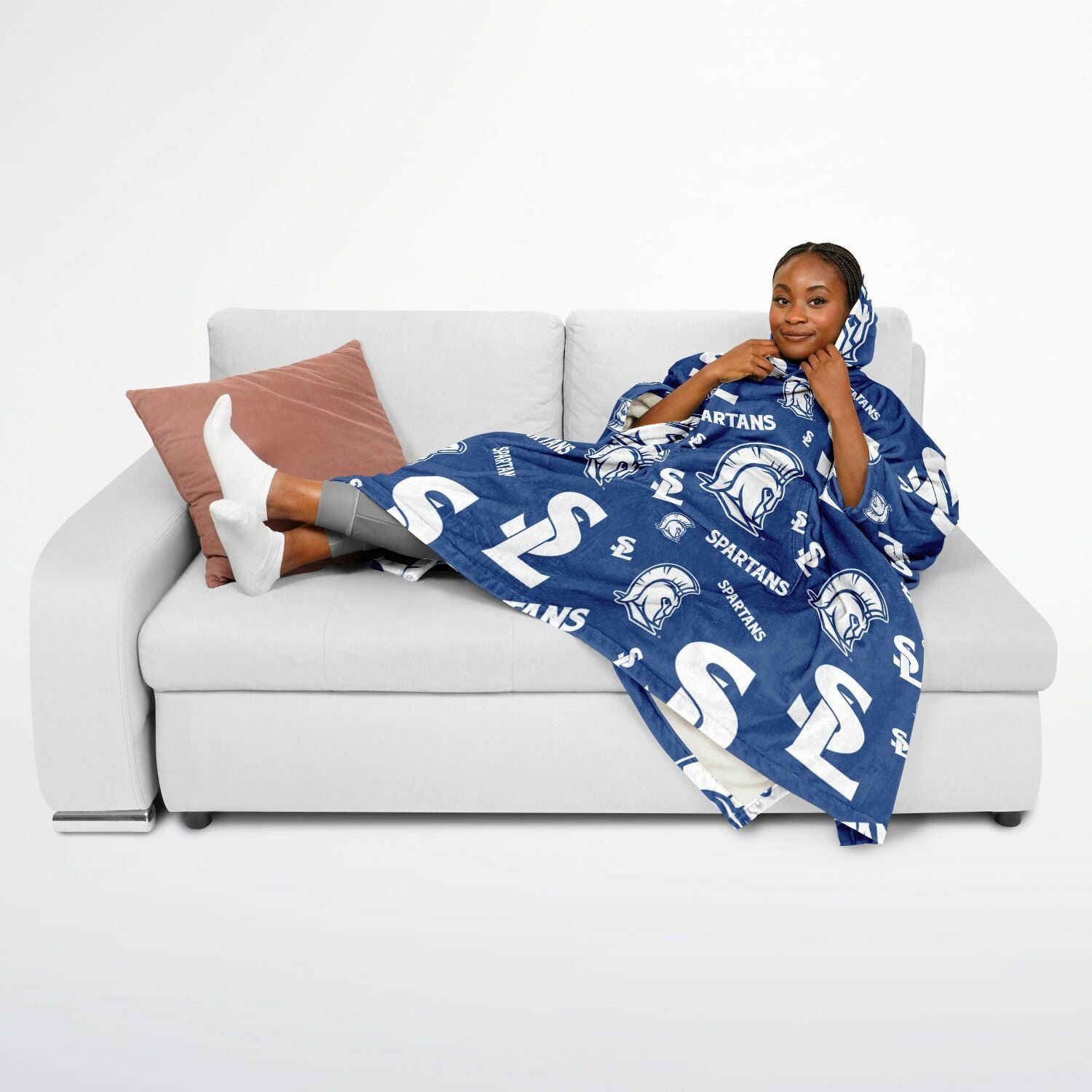 Blue Spartan Blanket Poncho