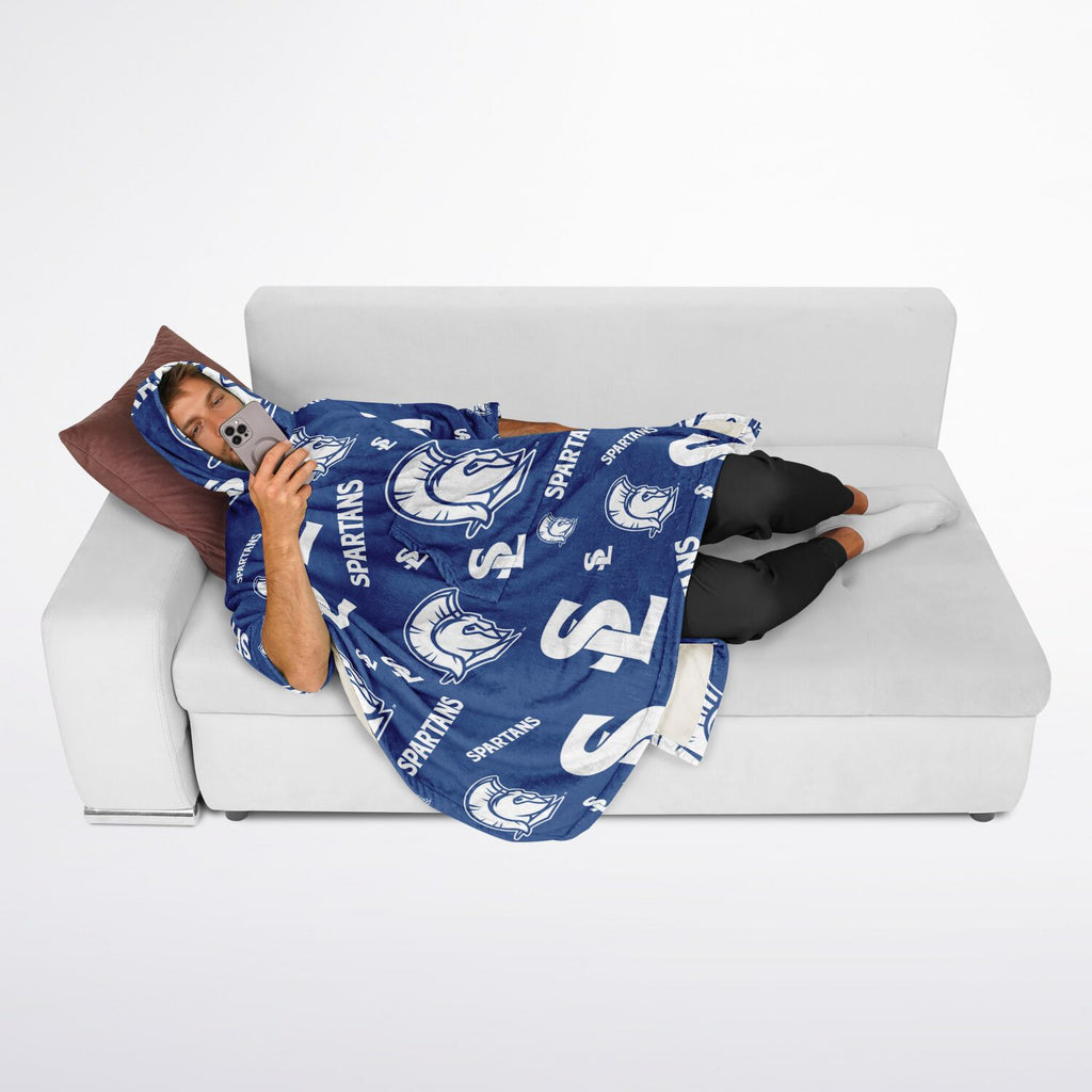 Blue Spartan Blanket Poncho