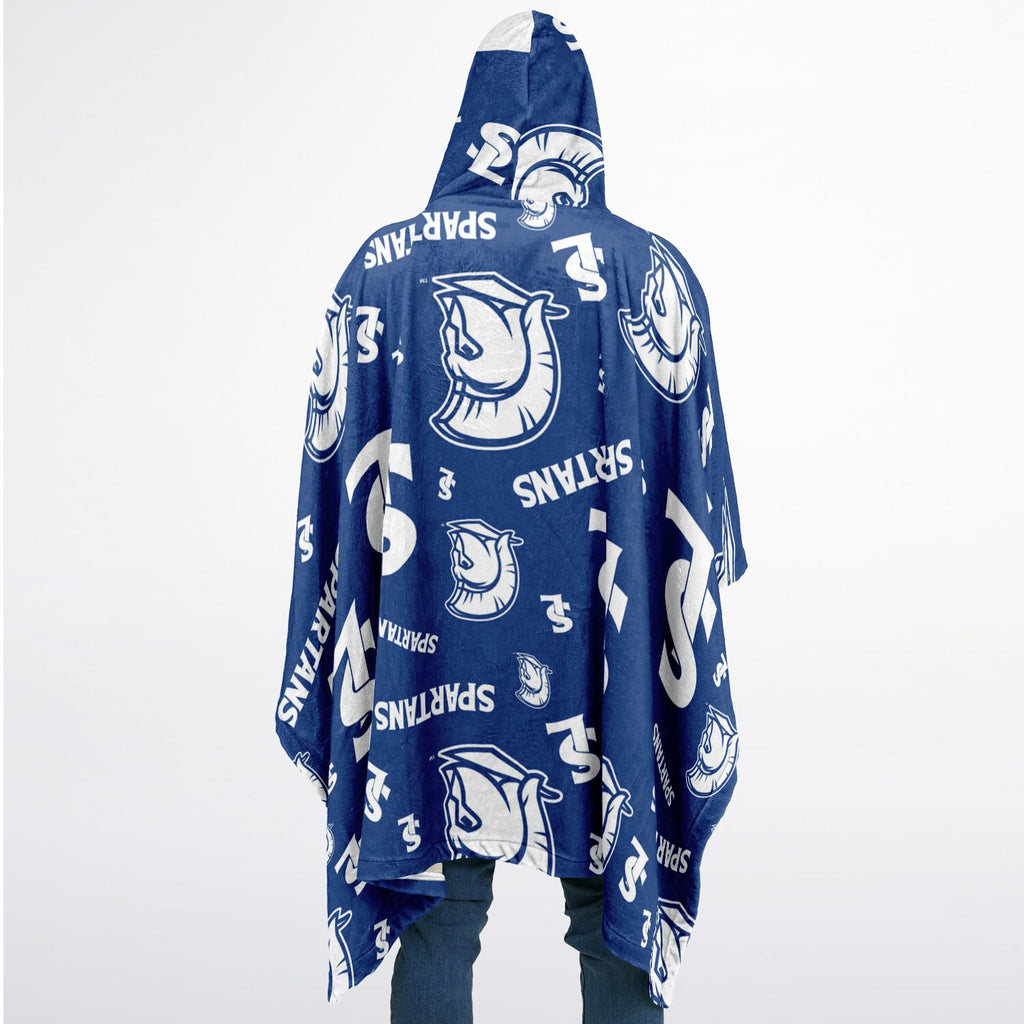Blue Spartan Blanket Poncho
