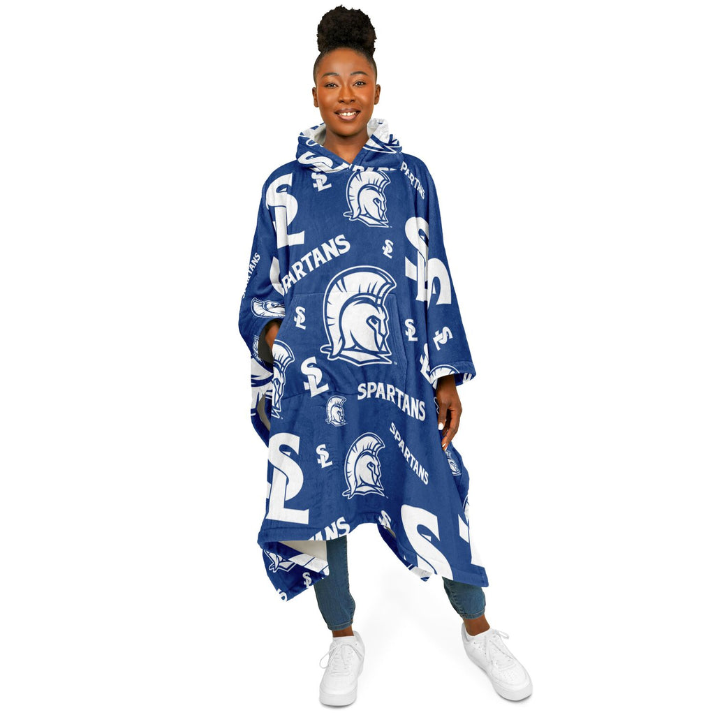 Blue Spartan Blanket Poncho