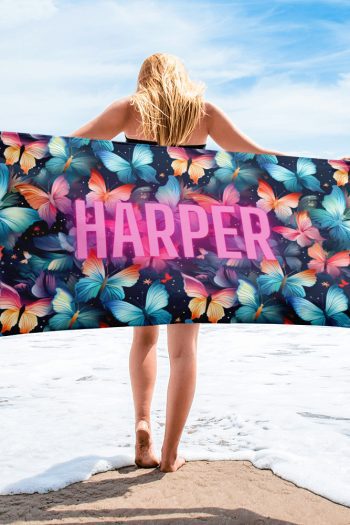 Personalized Name Butterfly Towel