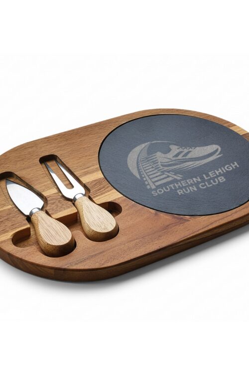 SLRC Engraved Acacia Charcuterie Board with Slate Insert & Cheese Tools